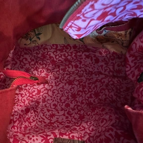 Anthropologie Red and Pink Shoulder Bag with Artistic Flair - Picture 3 of 4